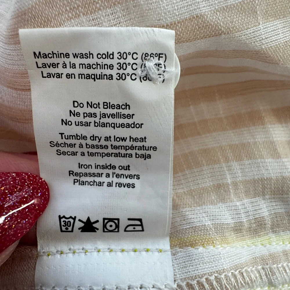 Evereve Cream and Tan Striped Blouse - Picture 8 of 8